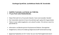 Flohmarkt für Winter- und Bergsportartikel in der Tennishalle Flohmarkt für Winter- und Bergsportartikel in der Tennishalle
