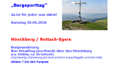 Bergsporttag: MTB/Wandern. Auf und um den Hirschberg, Von Kreut um den Schinder Bergsporttag: MTB/Wandern. Auf und um den Hirschberg, Von Kreut um den Schinder